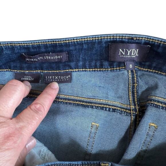 NYDJ Not Your Daughters Jeans Womens 8 Blue Marilyn Straight Cool Embrace Crop - Picture 4 of 7